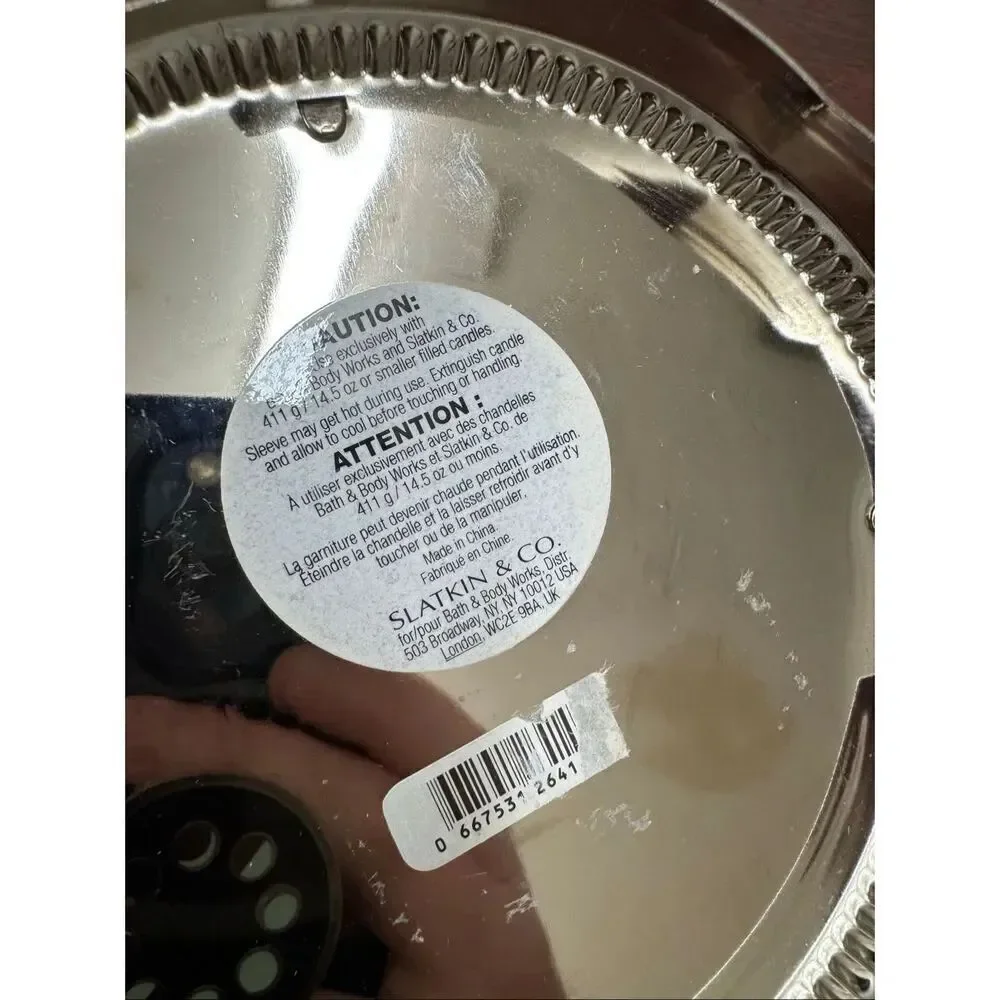 Bath & Body Works Silver Candle Holder